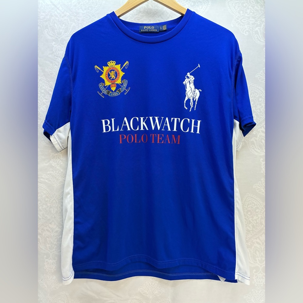 Polo Ralph Lauren Blackwatch Polo Team Jersey Tee, Blue, Men’s Large, Big Pony